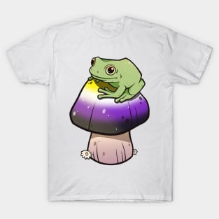 Nonbinary Pride Mushroom Frog T-Shirt